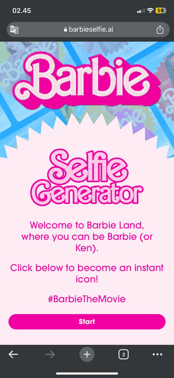 link barbie selfie ai generator
