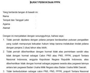 Download Surat Pernyataan PPPK Guru CPNS 2023 - Ayomart.id