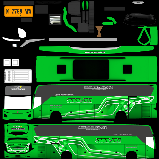 livery bussid jb5 subur jaya hijau anventador