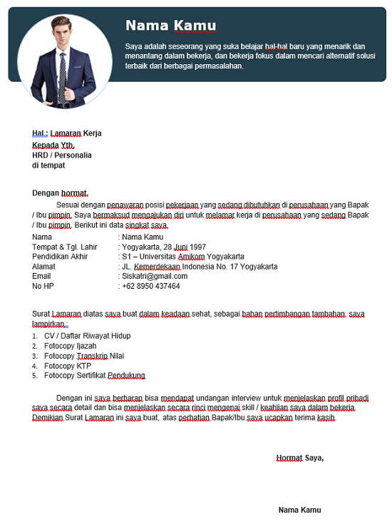 cv dan lamaran kerja aesthetic