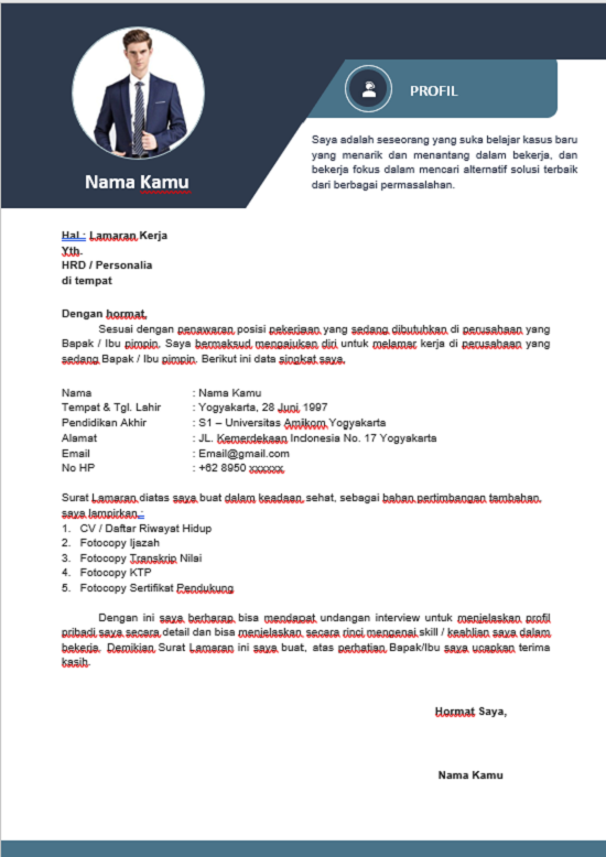 template cv dan lamaran kerja aesthetic 2