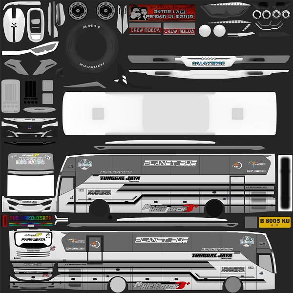 livery tunggal jaya kids panda jb3