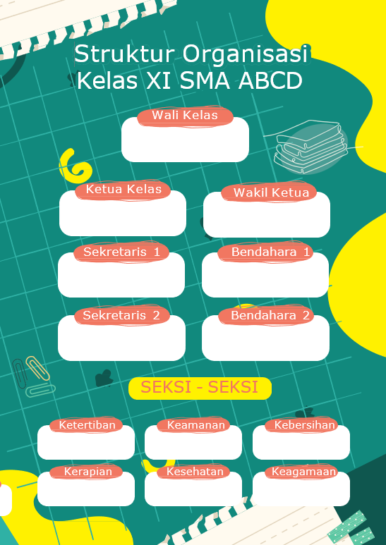 template struktur organisasi kelas aesthetic 10