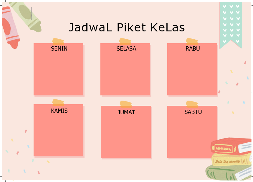 template jadwal pelajaran aesthetic