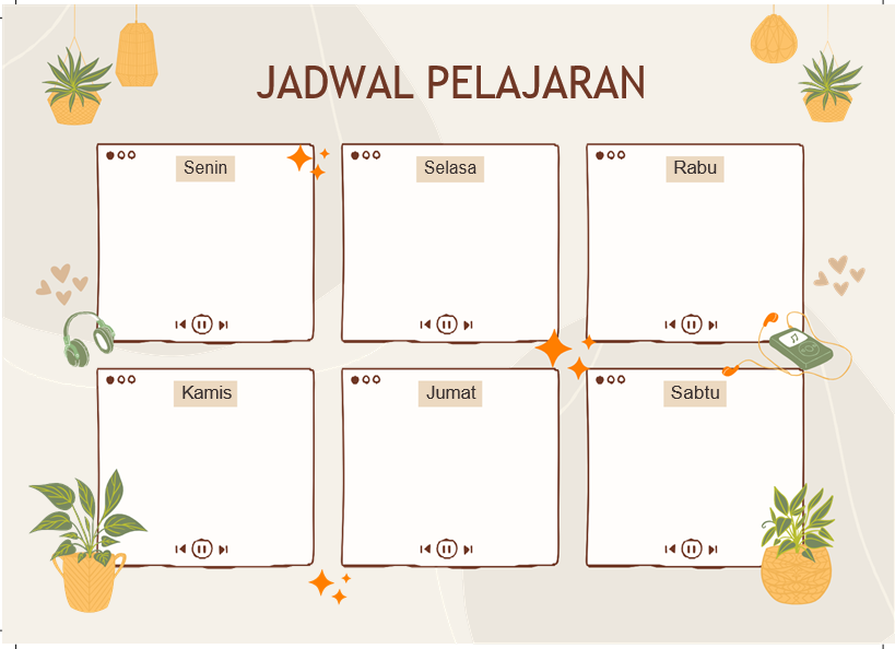  Template Jadwal Pelajaran Aesthetic Word