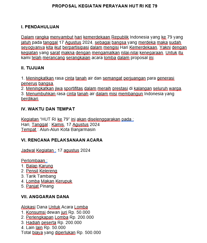 proposal 17 agustus simpel