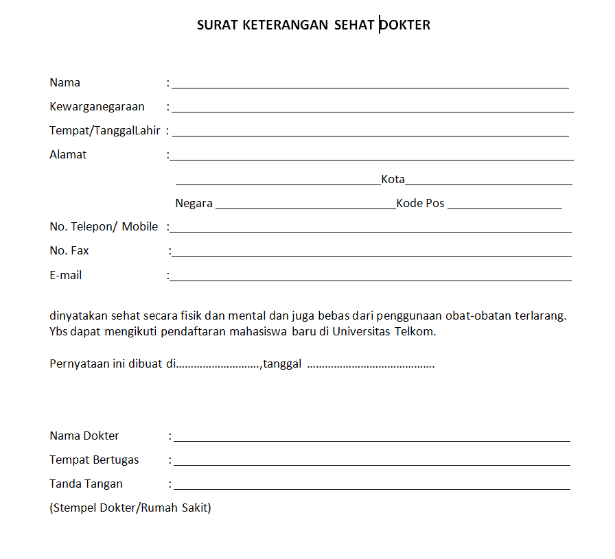 surat sehat