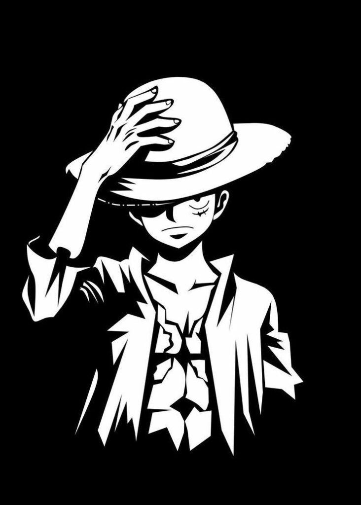 pp onepiece keren hitam putih