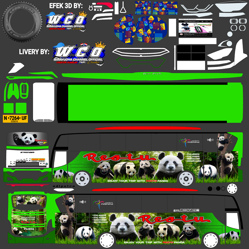 LIVERY RESTU PANDA DOUBLE DECKER