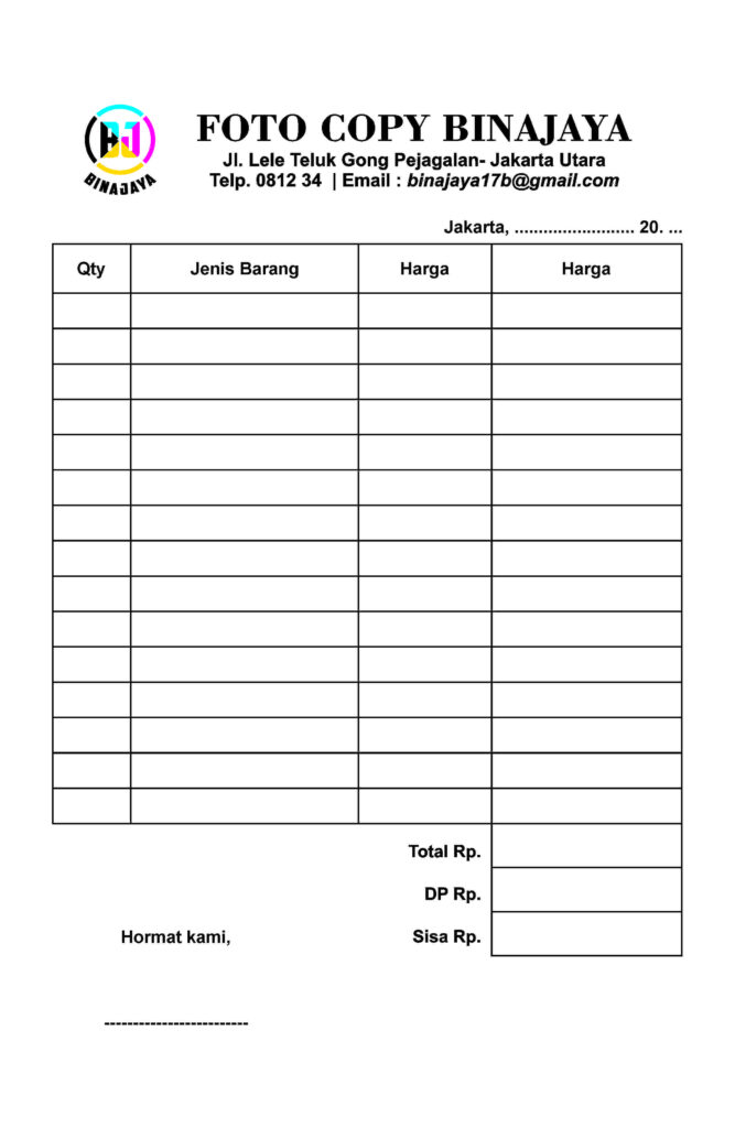 nota fotocopy