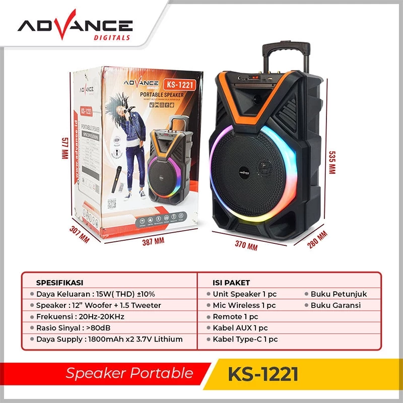 Advance Speaker Bluetooth Bass KS-1221