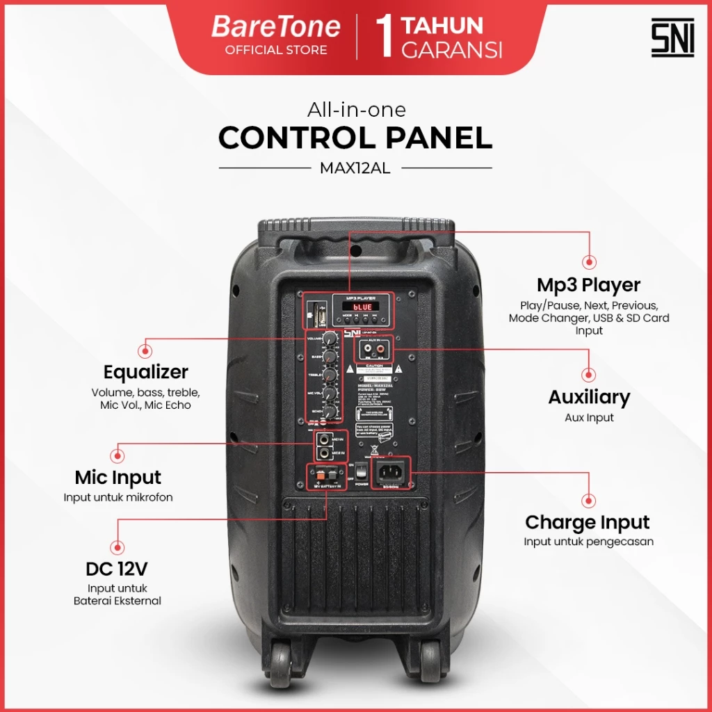 BareTone Speaker Portable MAX12AL
